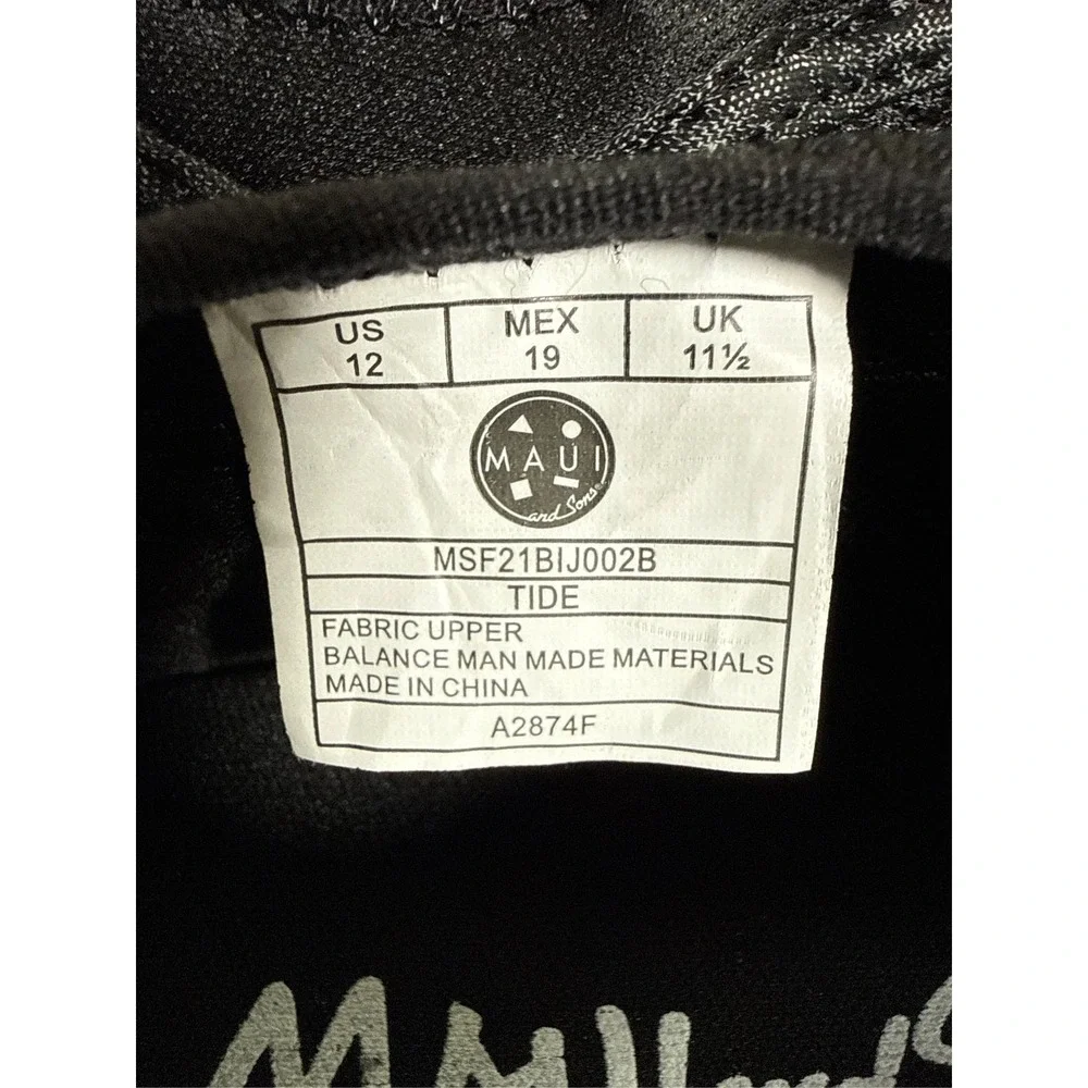 Maui & Sons Tide Kids' Comfortable Fit Water Shoes - Black, Size 12
